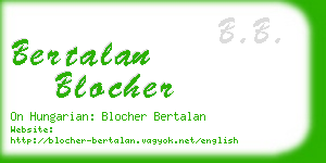 bertalan blocher business card